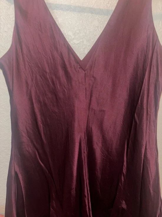 Lauren Ralph Lauren Women's 100%
Silk Slip Asymmetrical Dress in Deep Burgundy - Picture 3 of 15